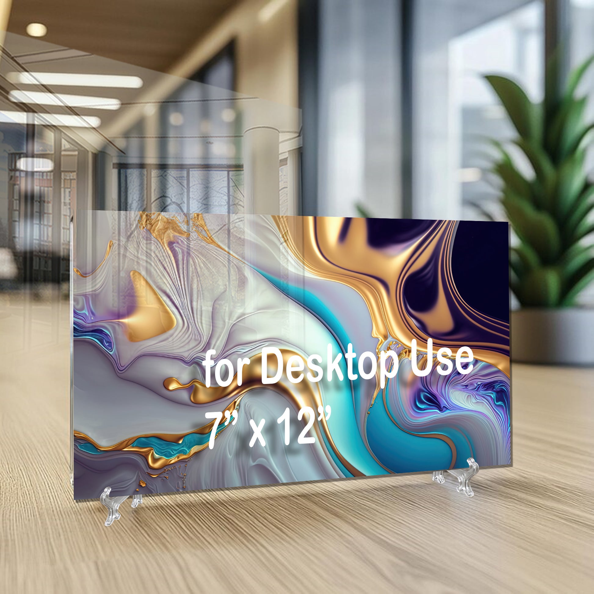 Gold Abstract Chrome Glass Wall Art – Metallic Fluid Design on Tempered Glass