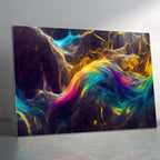 Renkli Metalik Soyut Temperlenmiş Cam Tablo, Modern 3D Duvar Dekoru, Şık ve Lüks Cam Sanat Eseri