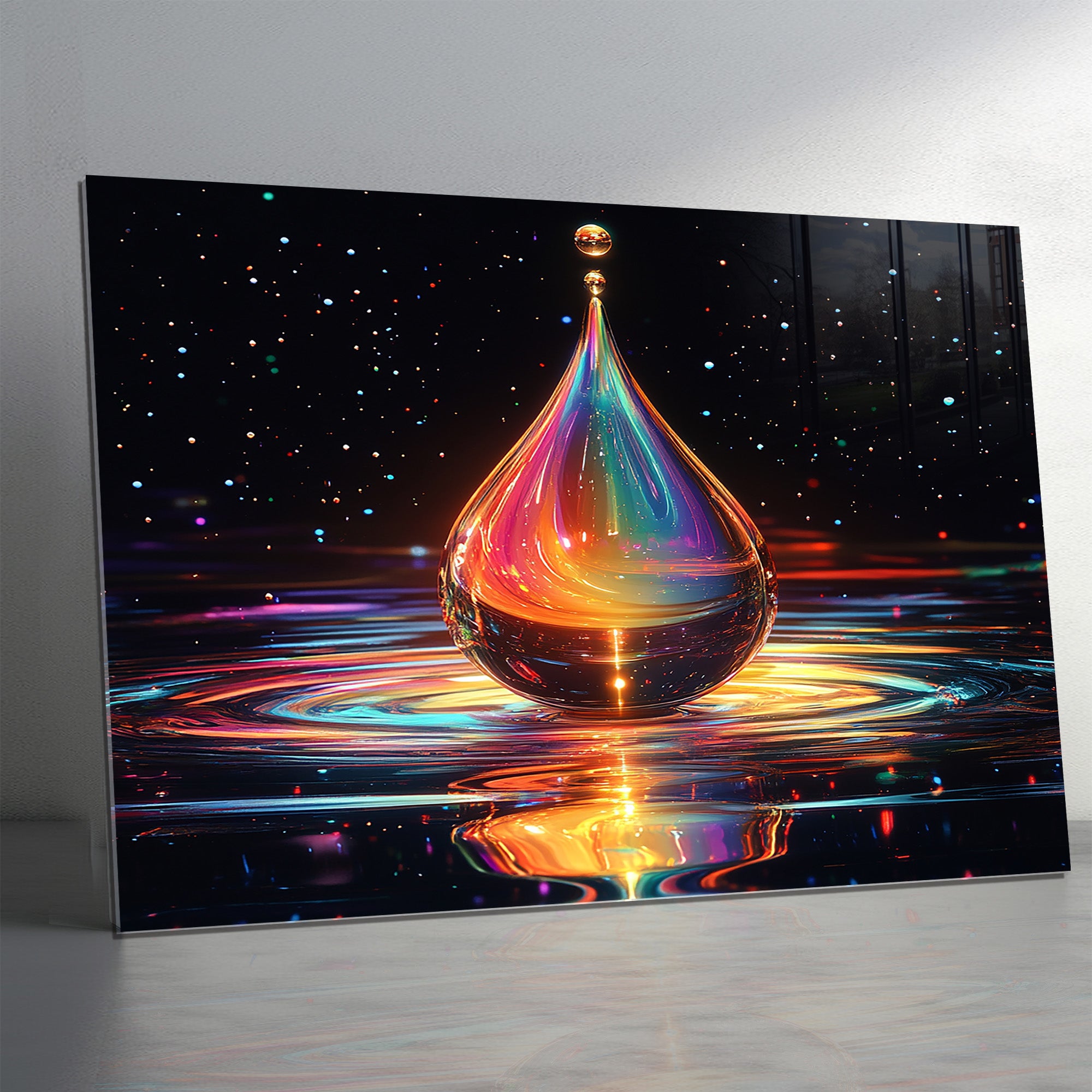 Renkli Soyut Temperlenmiş Cam Tablo