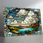 Günbatı Temalı Vitray Görünümlü Temperli Cam Tablo – Renkli Doğa Duvar Dekoru (Kopya)
