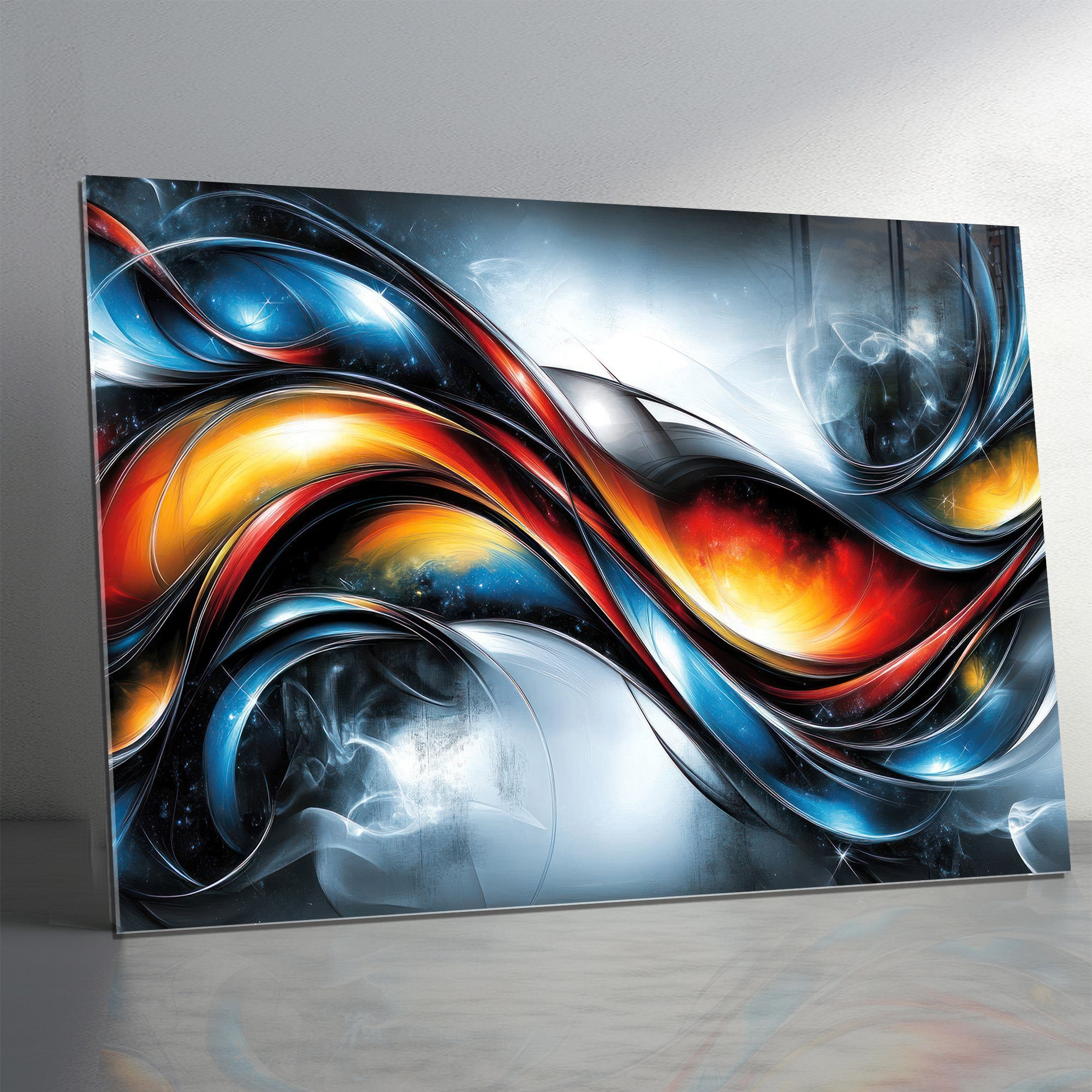 Renkli Soyut Temperlenmiş Cam Tablo