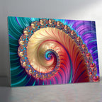 Temperli Cam Duvar Tablosu – Altın Mavi Soyut Dekor