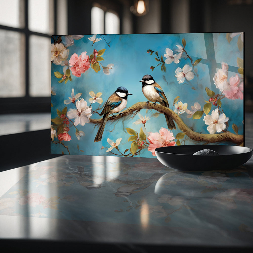 Renkli Ocak Arkası Temperli Cam Panel – Modern Mutfak Backsplash Dekoru