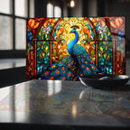 Renkli Ocak Arkası Temperli Cam Panel – Modern Mutfak Backsplash Dekoru