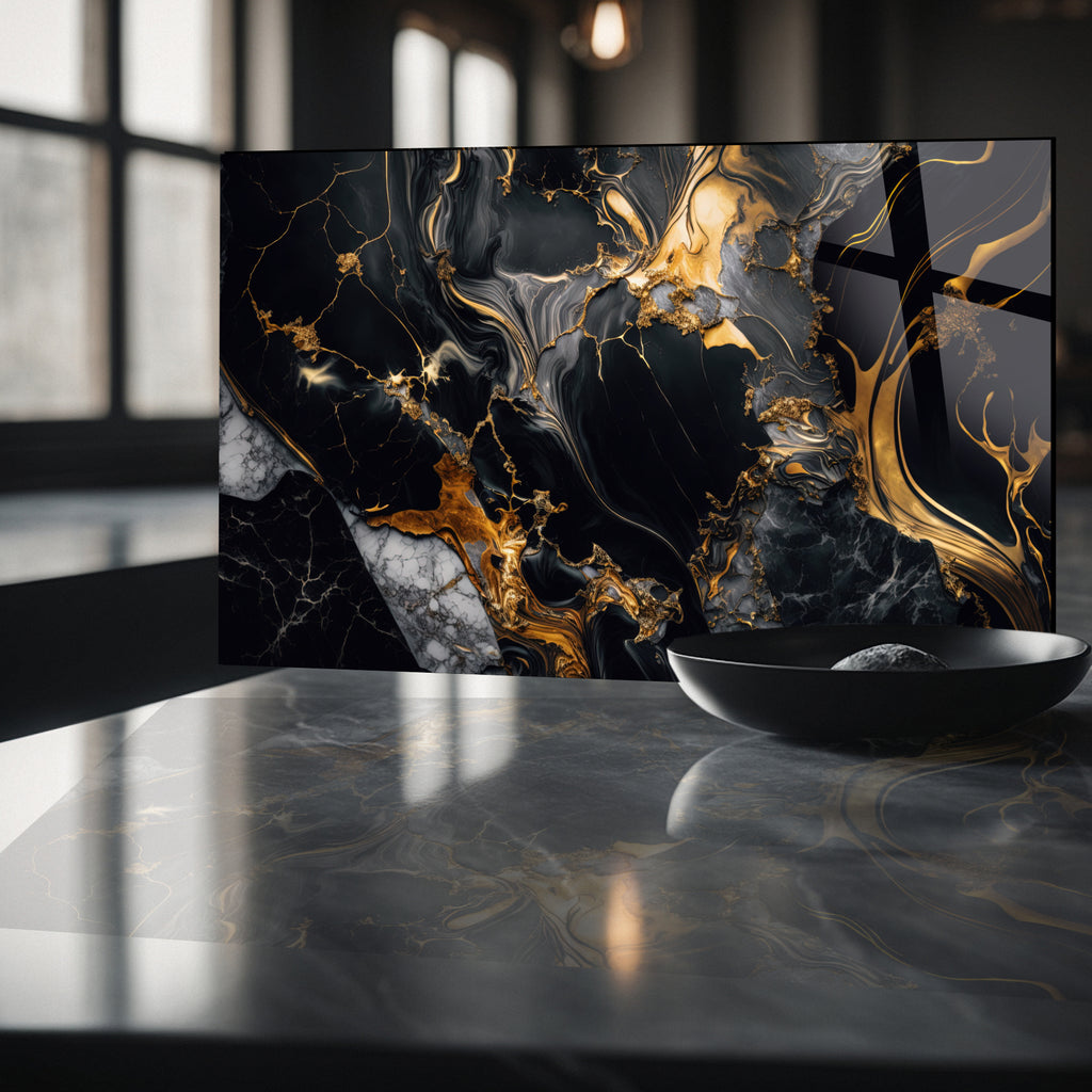 Renkli Ocak Arkası Temperli Cam Panel – Modern Mutfak Backsplash Dekoru