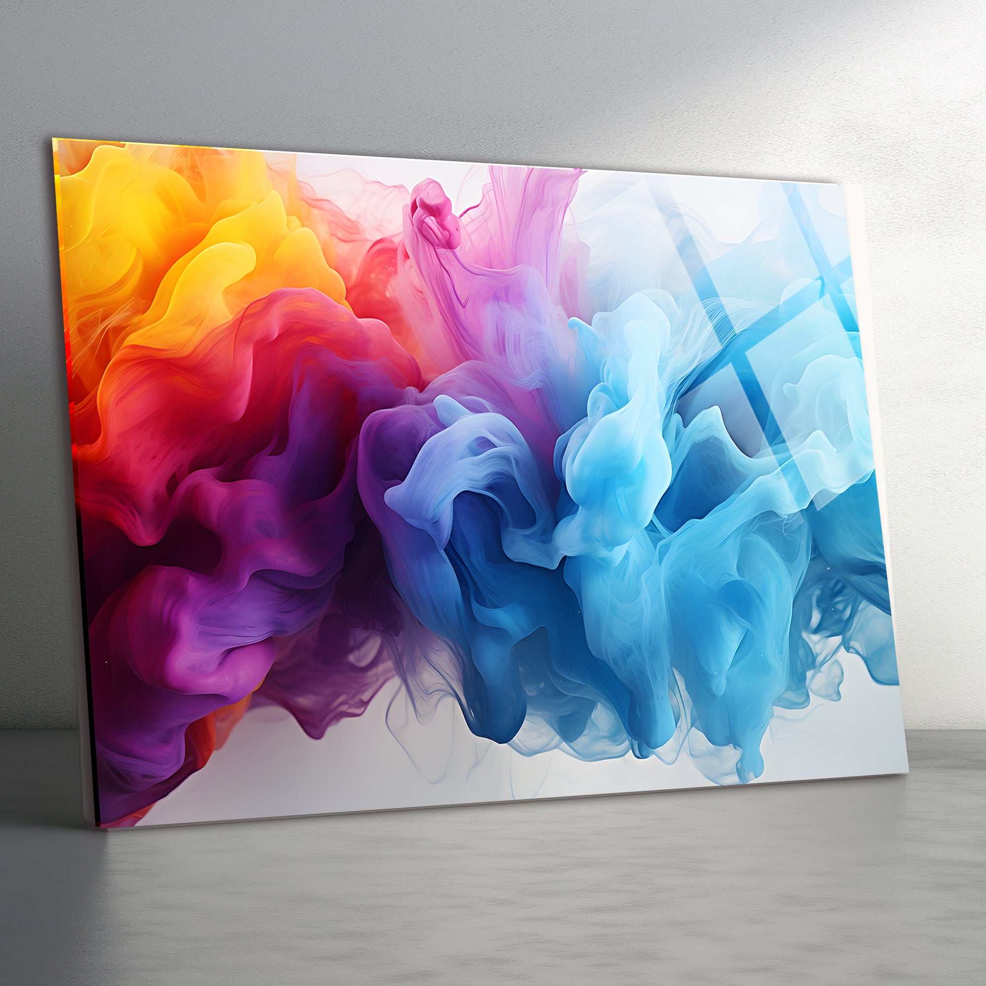 Temperli Cam Duvar Tablosu – Vitray Temalı Gelincik Çiçeği Cam Tablo