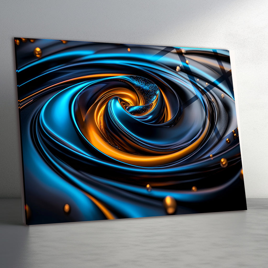 Temperli Cam Duvar Tablosu  Renkli Soyut