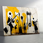 Temperli Cam Duvar Tablosu  Sokak Sanatı Soyut