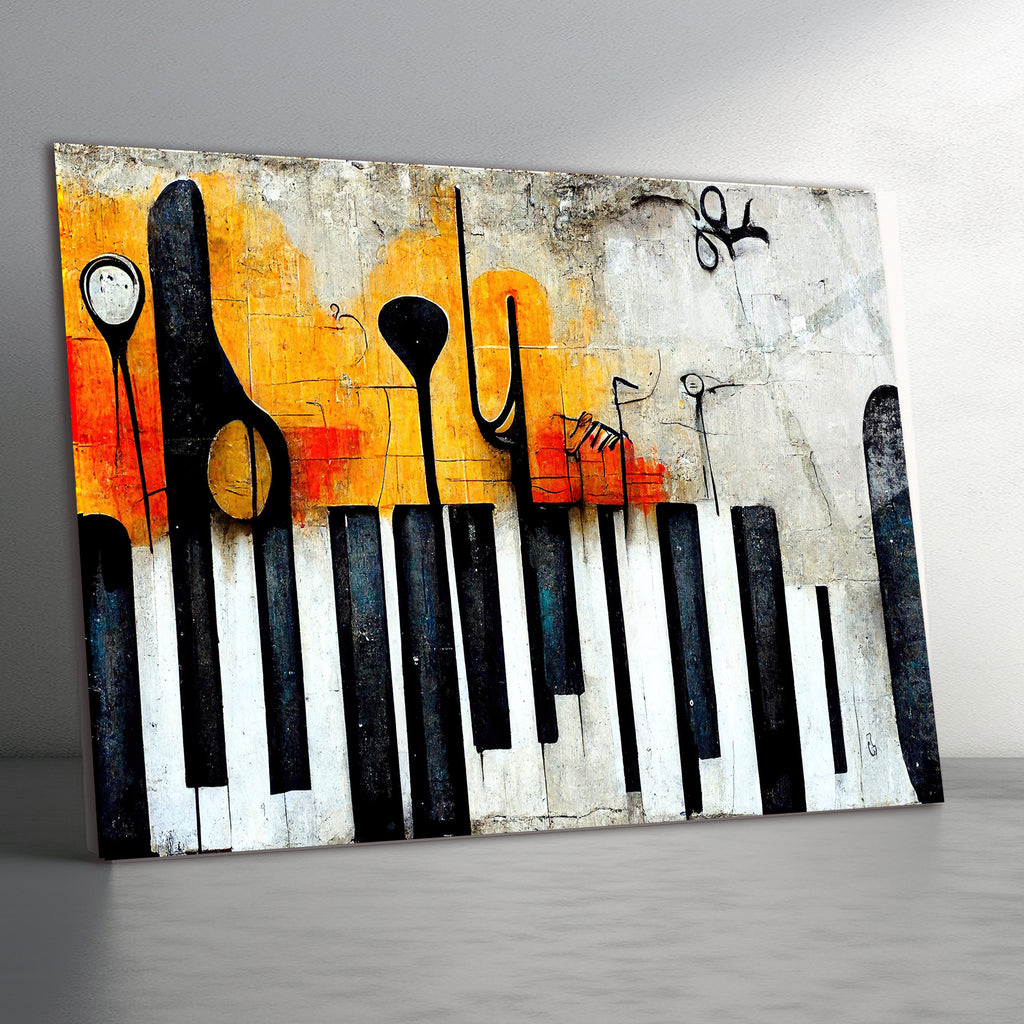 Temperli Cam Duvar Tablosu  Soyut Sokak Sanatalrı