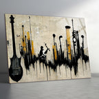 Temperli Cam Duvar Tablosu  Soyut Sokak Sanataları