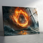 Temperli Cam Duvar Tablosu  Soyut