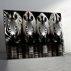 Temperli Cam Duvar Tablosu  Zebralar