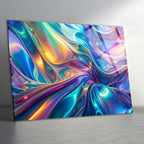 Temperli Cam Duvar Tablosu  Renkli Soyut