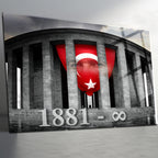 Atatürk Temalı Temperli Cam Duvar Tablosu – Premium UV Baskı, Modern & Şık Dekor