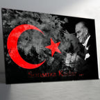 Atatürk Temalı Temperli Cam Duvar Tablosu – Premium UV Baskı, Modern & Şık Dekor
