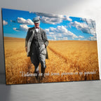 Atatürk Temalı Temperli Cam Duvar Tablosu – Premium UV Baskı, Modern & Şık Dekor