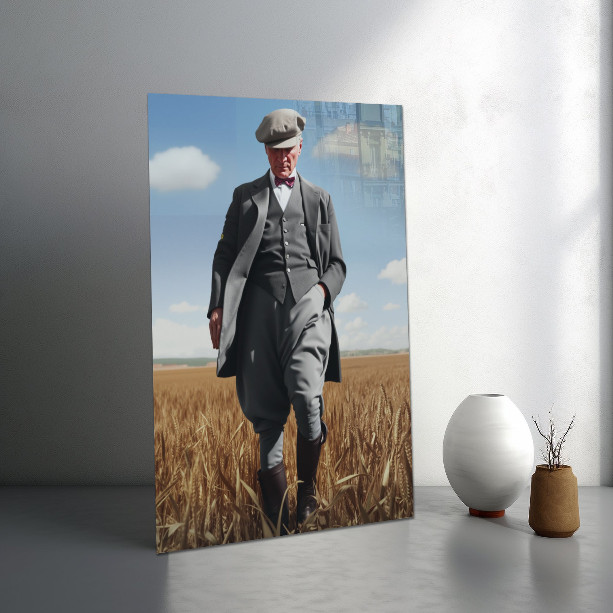 Atatürk Temalı Temperli Cam Duvar Tablosu – Premium UV Baskı, Modern & Şık Dekor
