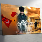 Atatürk Temalı Temperli Cam Duvar Tablosu – Premium UV Baskı, Modern & Şık Dekor