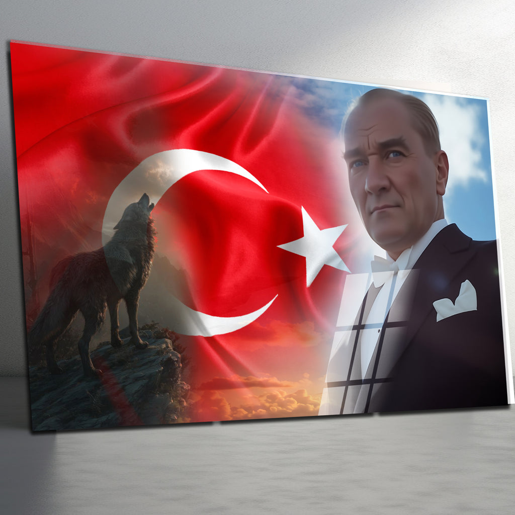 Atatürk Temalı Temperli Cam Duvar Tablosu – Premium UV Baskı, Modern & Şık Dekor (Kopya)