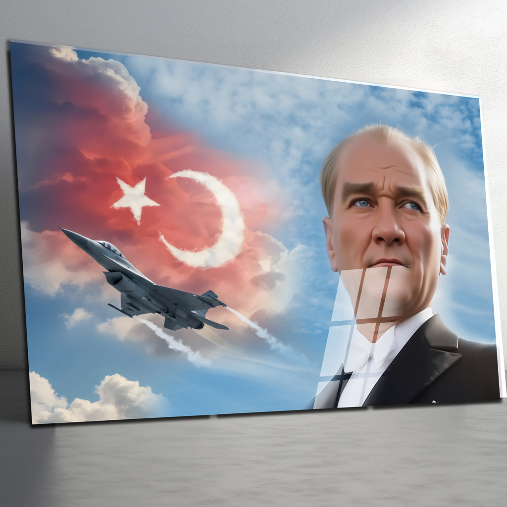 Atatürk Temalı Temperli Cam Duvar Tablosu – Premium UV Baskı, Modern & Şık Dekor (Kopya)