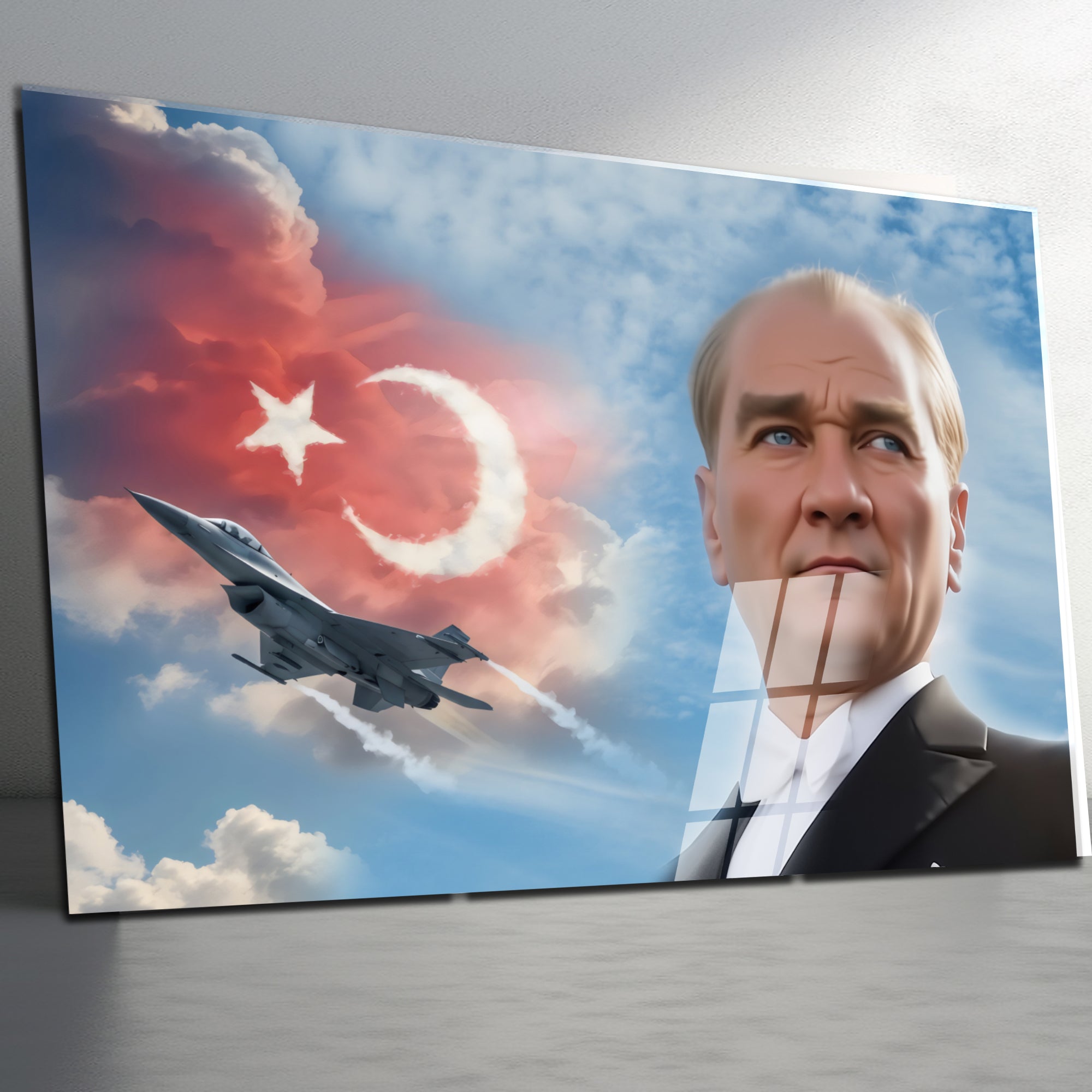 Atatürk Temalı Temperli Cam Duvar Tablosu – Premium UV Baskı, Modern & Şık Dekor (Kopya)