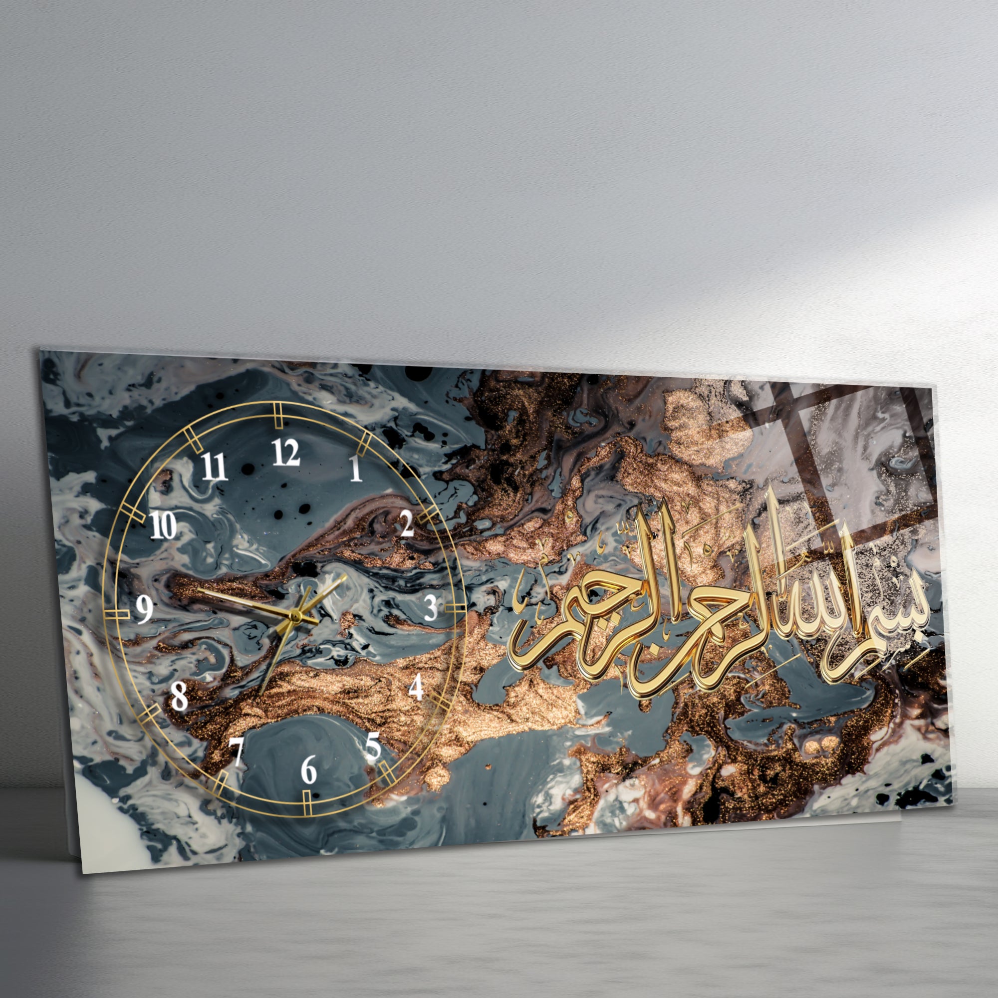 Tempered Glass Wall Art – Besmele (Bismillahirrahmanirrahim) İslami Duvar Saati (Kopya) (Kopya) (Kopya)
