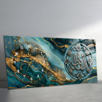 Temperli Cam Duvar Saati – El Vekîl Yazılı İslami Hat Tasarımı