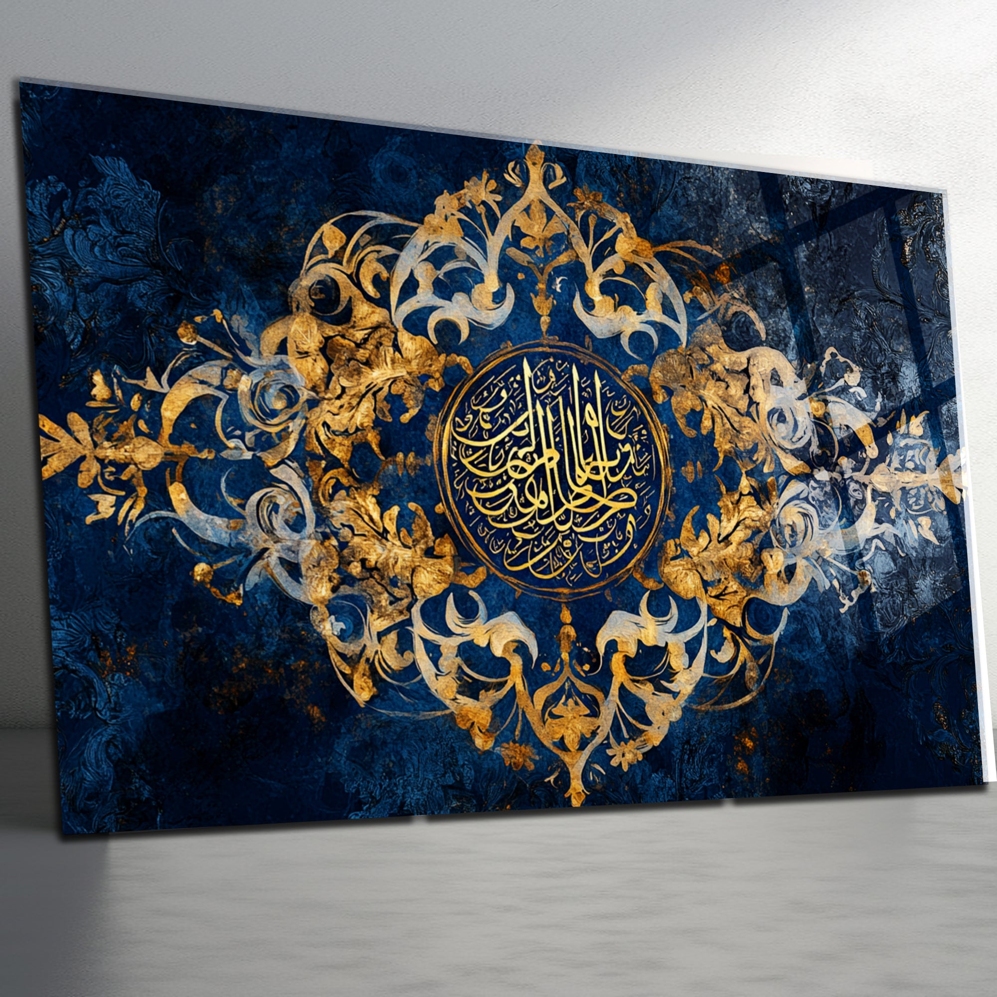 Hummingbird and Flower Themed Stained Glass Tempered Glass Painting – Colorful Nature Wall Decor