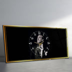 Temperli Cam Saat –Atatürk Portresi  Tasarım, Premium UV Baskı Duvar Saatİ