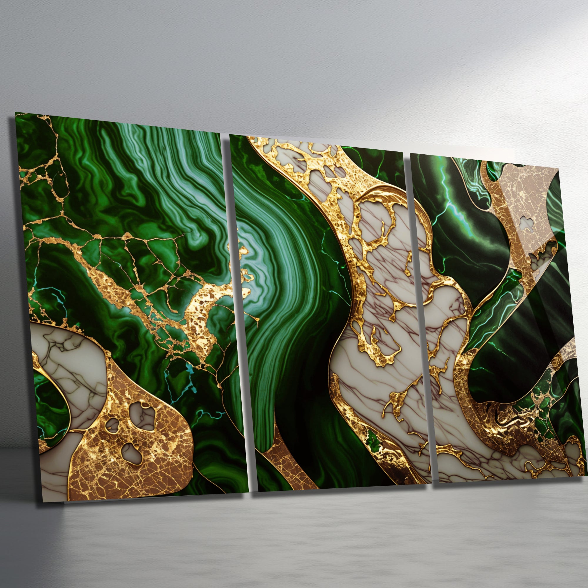 3 Parçalı Temperli Cam Duvar Tablosu