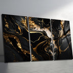 3 Parçalı Temperli Cam Duvar Tablosu Mermer Temalı