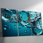 3 Parçalı Temperli Cam Duvar Tablosu Su Temalı