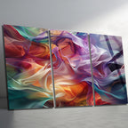 3 Parçalı Temperli Cam Duvar Tablosu Soyut