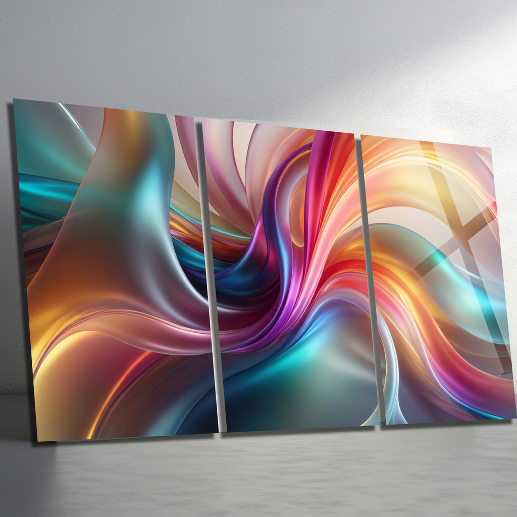 3 Parçalı Temperli Cam Duvar Tablosu Soyut (Kopya)