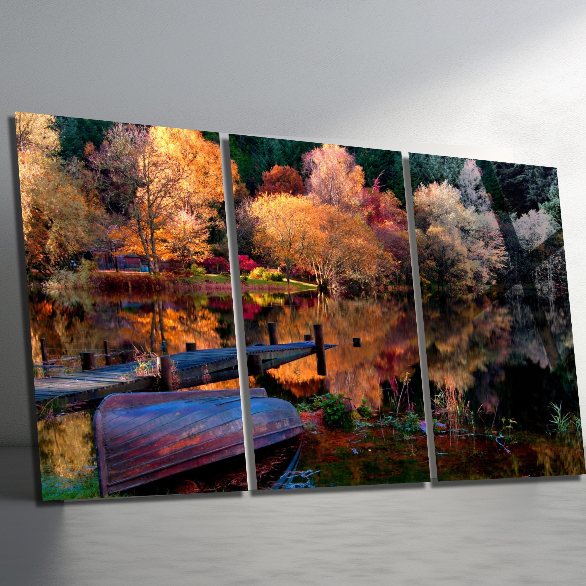 3 Parçalı Temperli Cam Duvar Tablosu Manzara