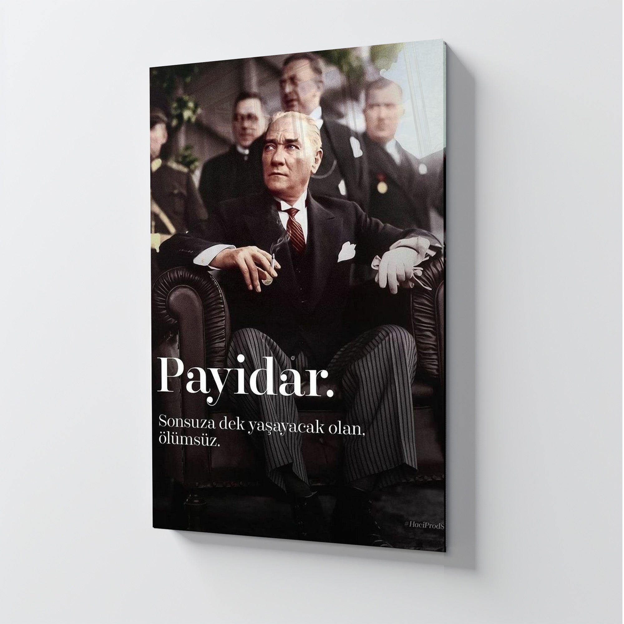 Atatürk Temalı Temperli Cam Duvar Tablosu – Premium UV Baskı, Modern & Şık Dekor