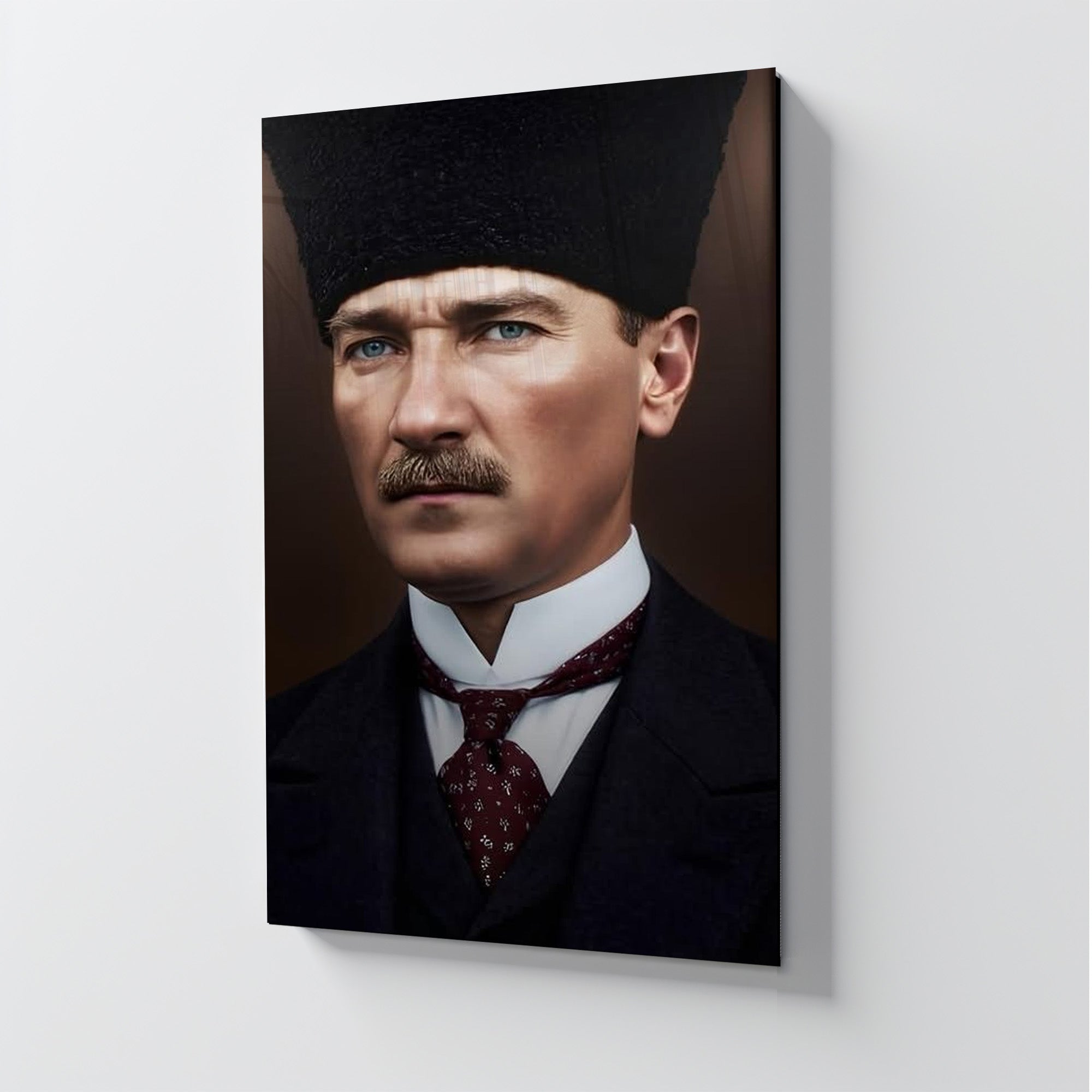 Atatürk Temalı Temperli Cam Duvar Tablosu – Premium UV Baskı, Modern & Şık Dekor