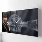 Anıtkabir Temalı Temperli Cam Saat –Atatürk Portresi  Tasarım, Premium UV Baskı Duvar Saati