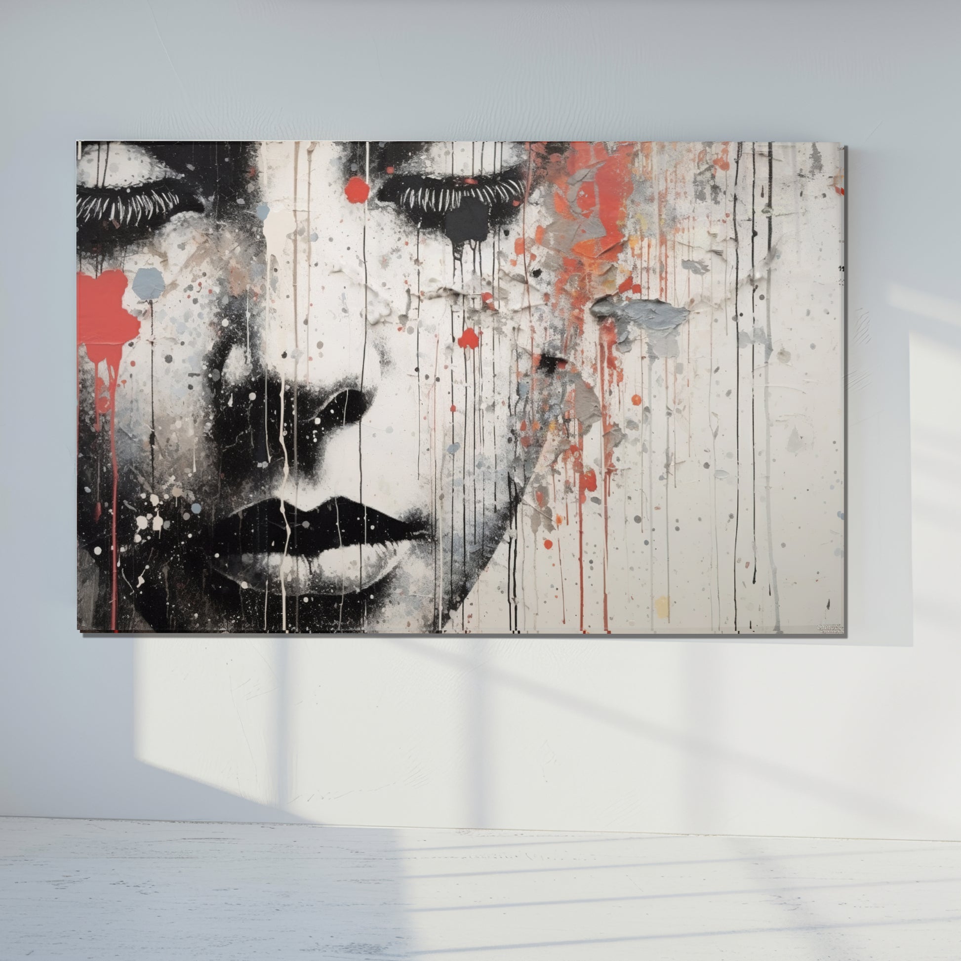 Urban Girl Face Banksy Style Glass Wall Art, Stained Glass Wall Art, Landscape Glass Panel