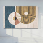 Mavi Renkli Metalik Soyut Temperlenmiş Cam Tablo