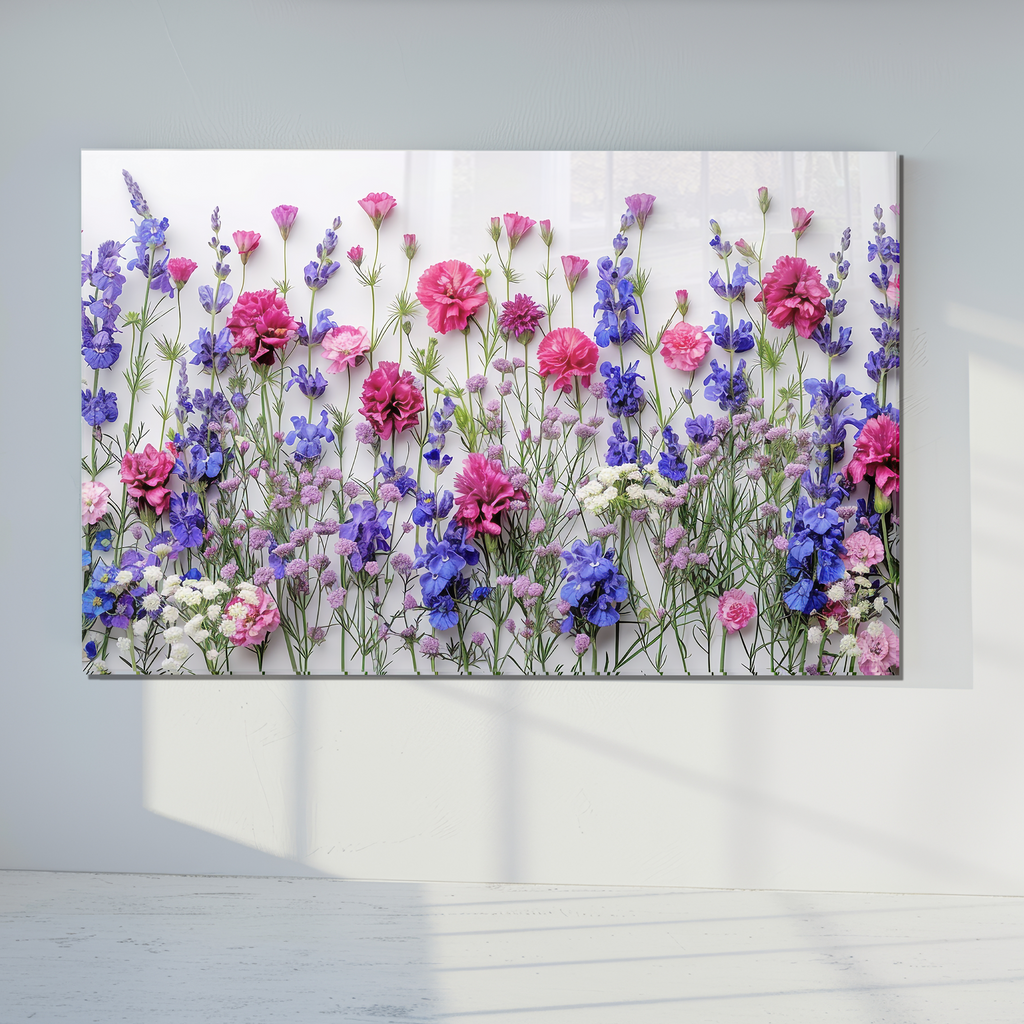 Tempered Cam Çiçek Desenli Duvar Tablosu – Renkli Doğa Sanatı, Modern Ev Dekoru, Canlı Çiçek Tasarımı