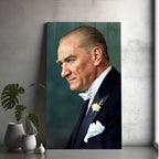 Atatürk Temalı Temperli Cam Duvar Tablosu – Premium UV Baskı, Modern & Şık Dekor