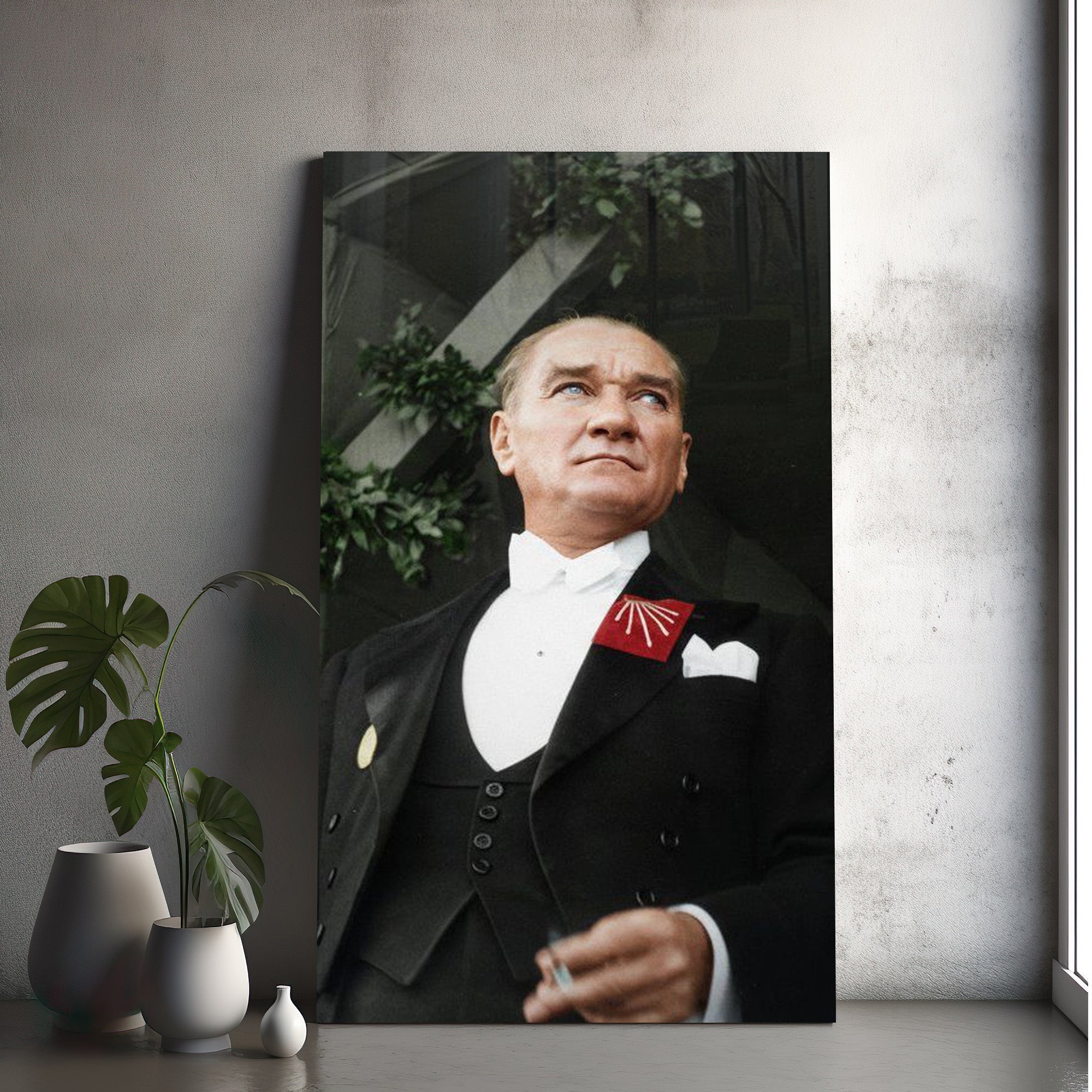 Atatürk Temalı Temperli Cam Duvar Tablosu – Premium UV Baskı, Modern & Şık Dekor