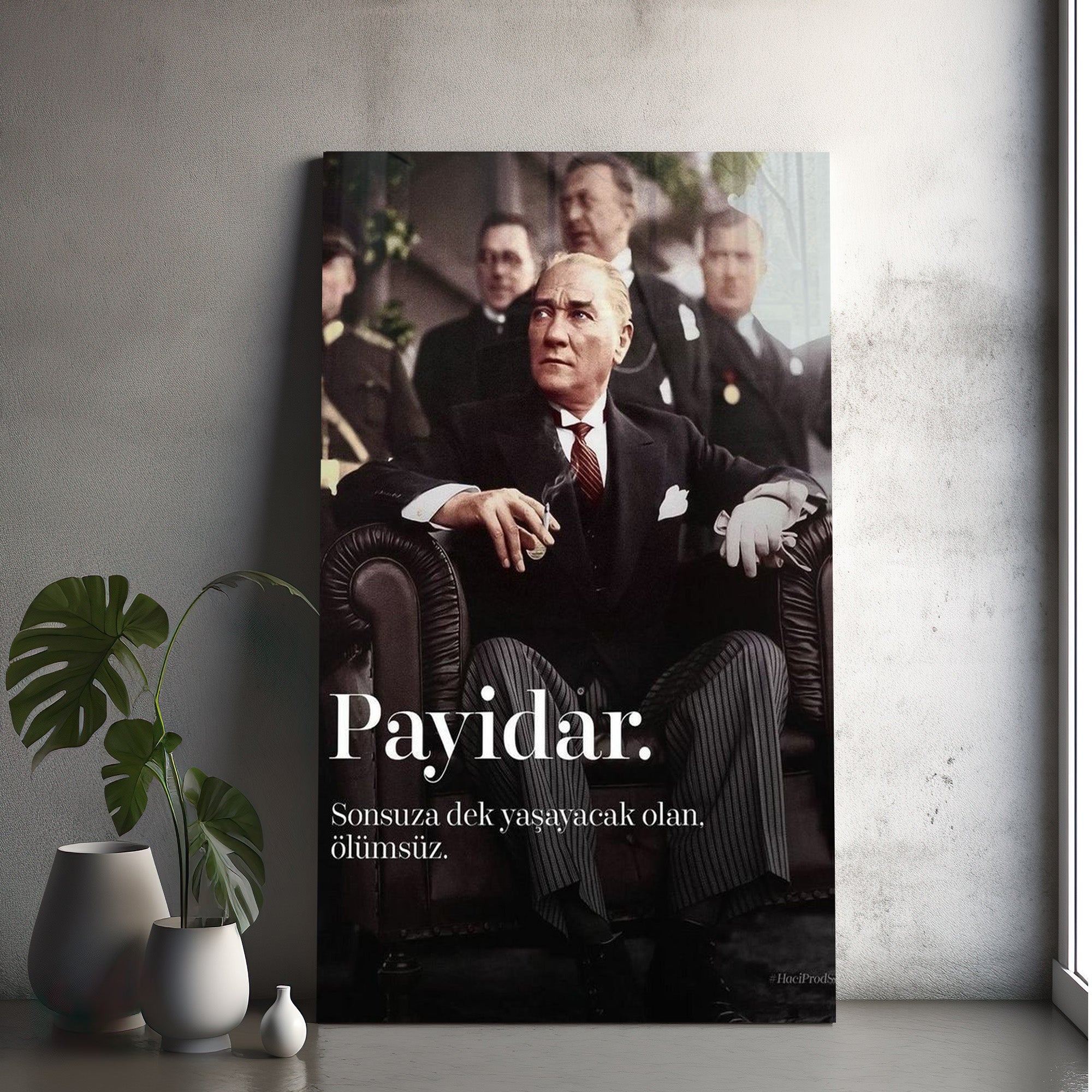 Atatürk Temalı Temperli Cam Duvar Tablosu – Premium UV Baskı, Modern & Şık Dekor
