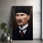 Atatürk Temalı Temperli Cam Duvar Tablosu – Premium UV Baskı, Modern & Şık Dekor
