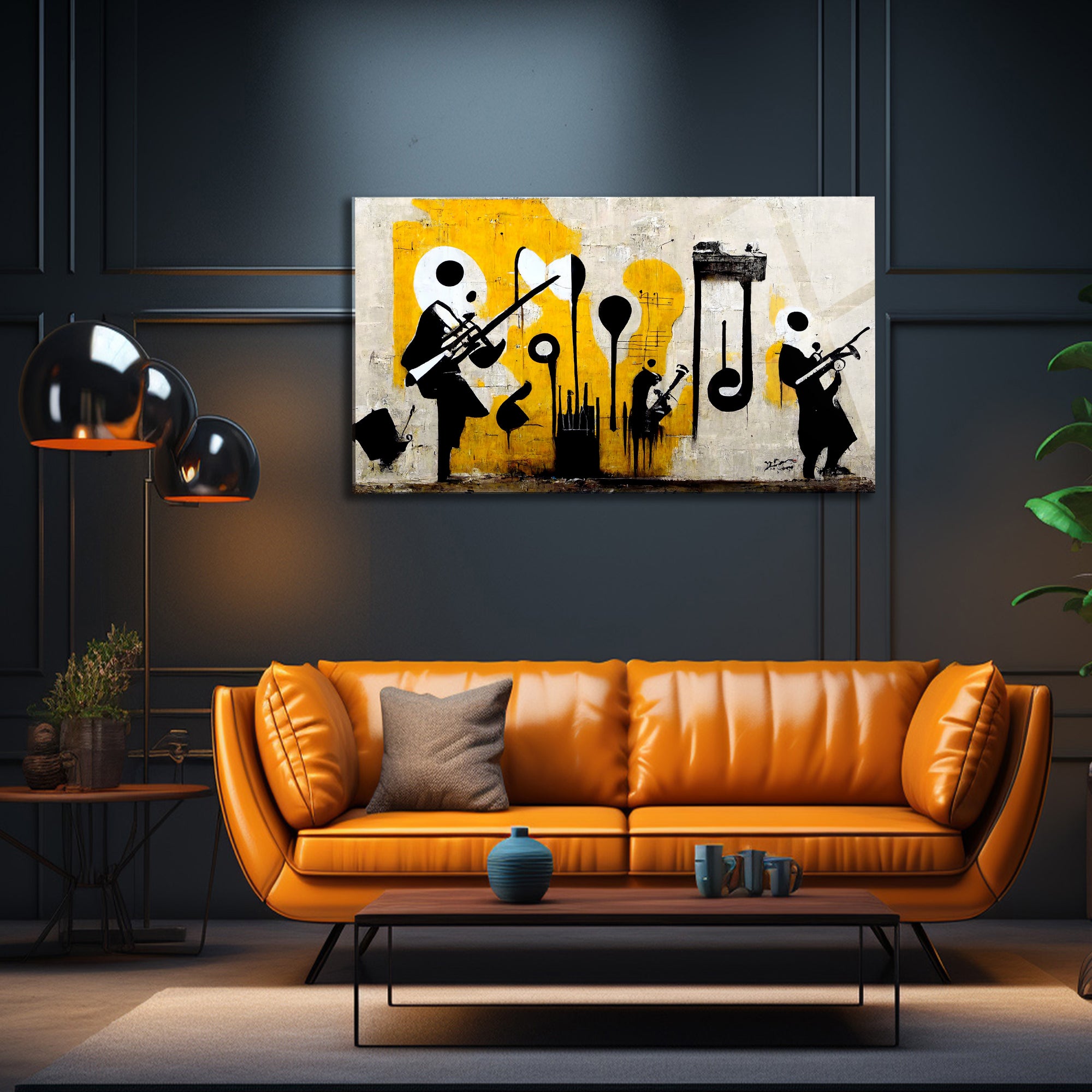 Temperli Cam Duvar Tablosu  Sokak Sanatı Soyut