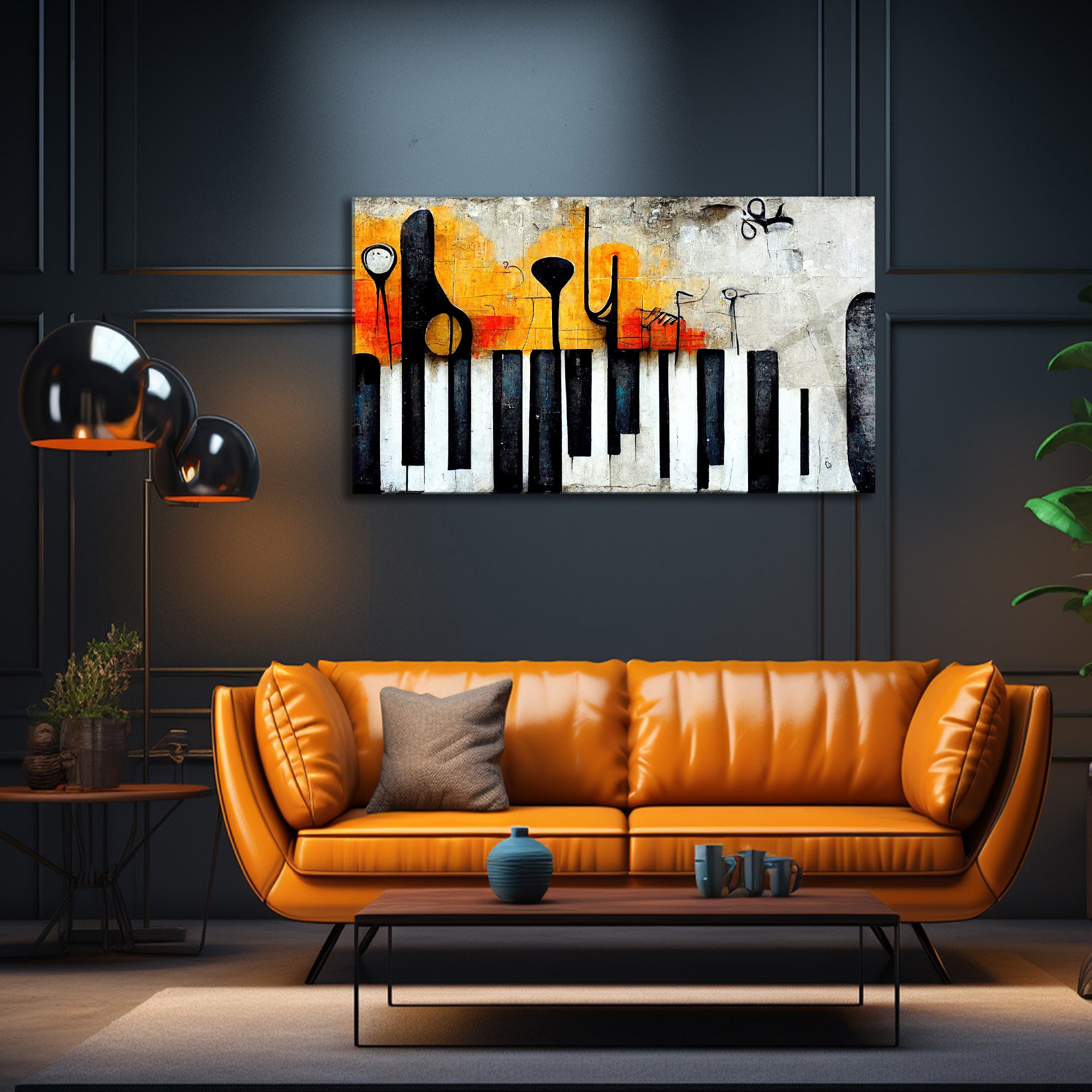 Temperli Cam Duvar Tablosu  Soyut Sokak Sanatalrı