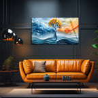 Temperli Cam Duvar Tablosu  Soyut