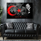 Atatürk Temalı Temperli Cam Duvar Tablosu – Premium UV Baskı, Modern & Şık Dekor