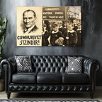 Atatürk Temalı Temperli Cam Duvar Tablosu – Premium UV Baskı, Modern & Şık Dekor